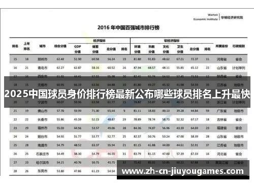 2025中国球员身价排行榜最新公布哪些球员排名上升最快