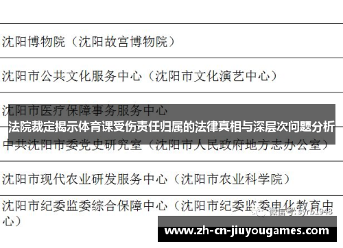 法院裁定揭示体育课受伤责任归属的法律真相与深层次问题分析